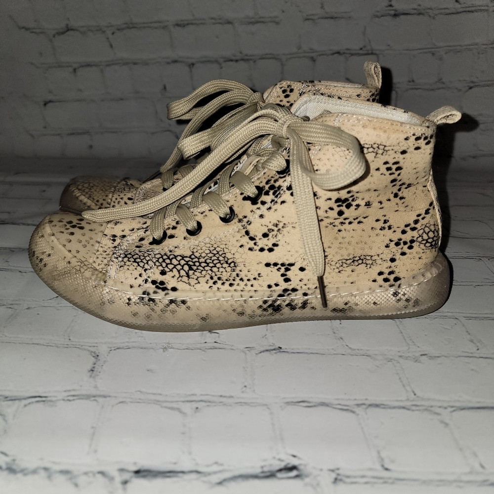 Rocket Dog Beige Snake-Print High-Top Sneakers SIZE 6.5 - Picture 1 of 10